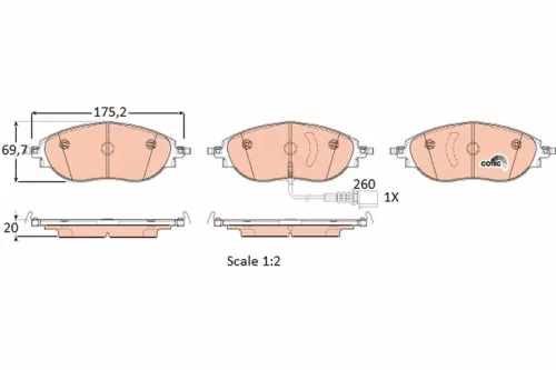 TRW Brake Pad Set, disc brake (GDB1918)