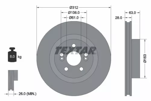 TEXTAR Brake Disc (2167703)