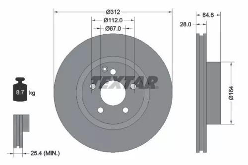 TEXTAR Brake Disc (92115305)