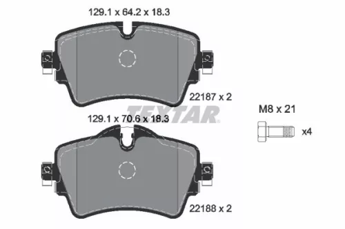 TEXTAR Brake Pad Set, disc brake (2218701)