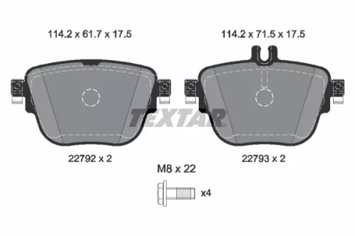 TEXTAR Brake Pad Set, disc brake (2279201)