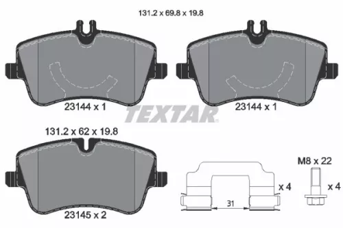 TEXTAR Brake Pad Set, disc brake (2314401)