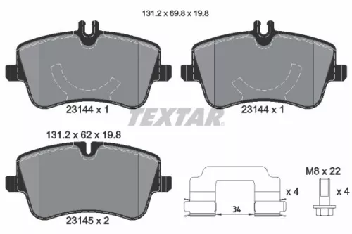 TEXTAR Brake Pad Set, disc brake (2314402)