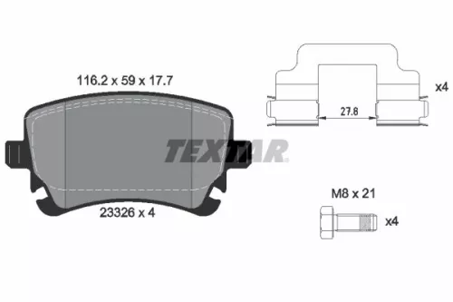 TEXTAR Brake Pad Set, disc brake (2332601)