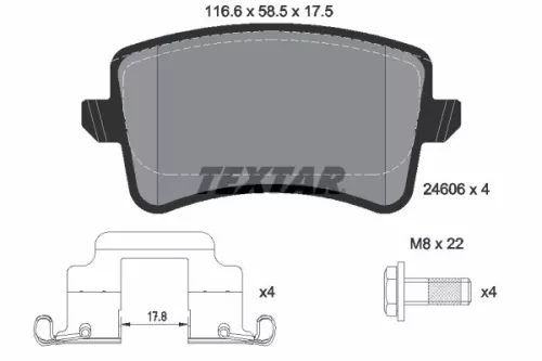 TEXTAR Brake Pad Set, disc brake (2460602)