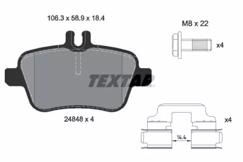 TEXTAR Brake Pad Set, disc brake (2484801)