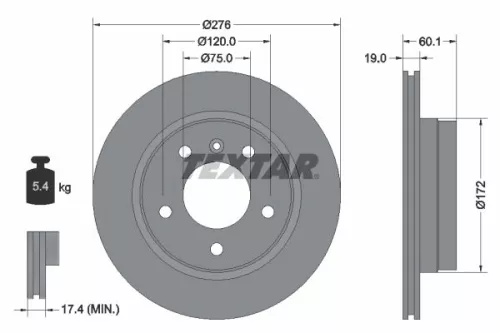 TEXTAR Brake Disc (92072403)
