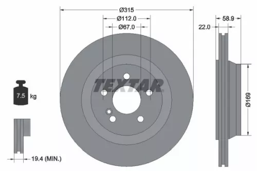 TEXTAR Brake Disc (92109000)