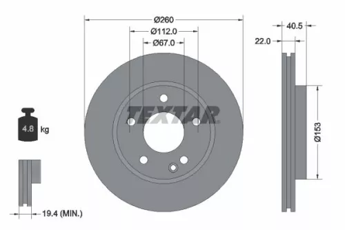 TEXTAR Brake Disc (92091303)