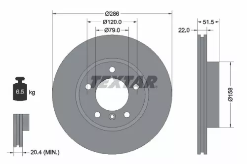 TEXTAR Brake Disc (92055605)