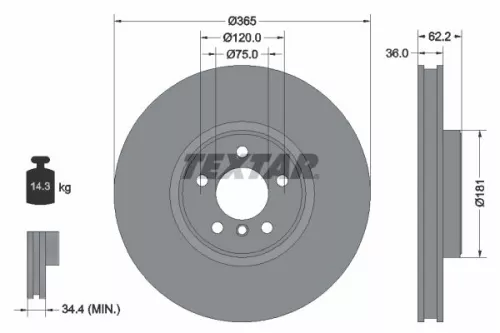 TEXTAR Brake Disc (92161005)