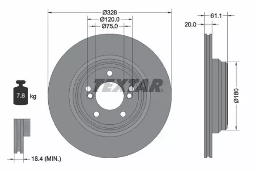 TEXTAR Brake Disc (92211305)