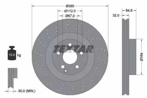 TEXTAR Brake Disc (92176405)