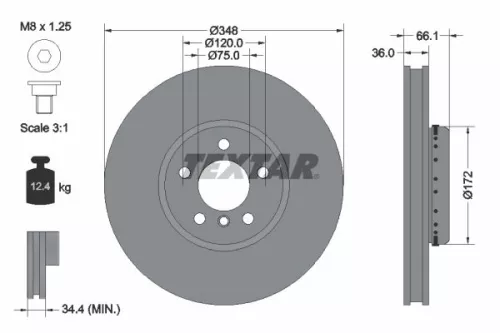 TEXTAR Brake Disc (92253725)