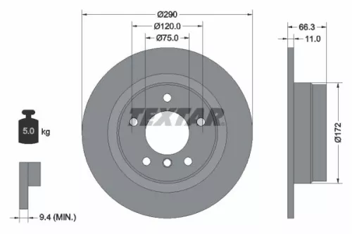 TEXTAR Brake Disc (92261003)