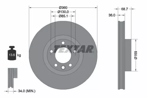 TEXTAR Brake Disc (92262605)