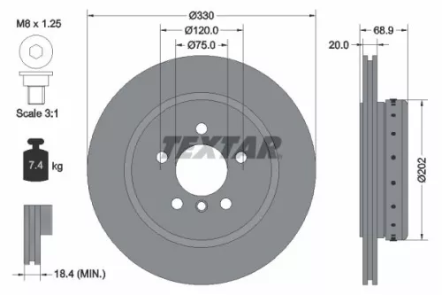 TEXTAR Brake Disc (92265925)