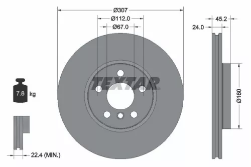 TEXTAR Brake Disc (92283605)