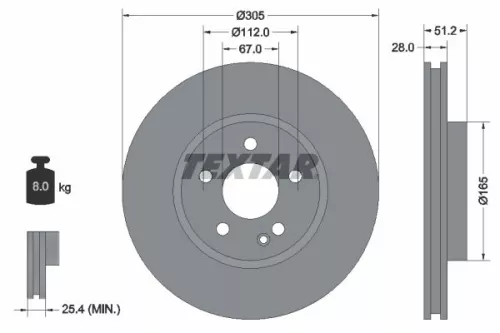 TEXTAR Brake Disc (92296705)