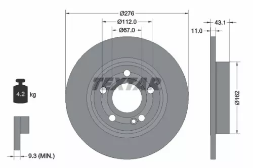 TEXTAR Brake Disc (92316803)