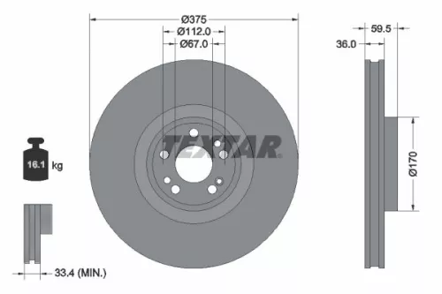 TEXTAR Brake Disc (92346705)