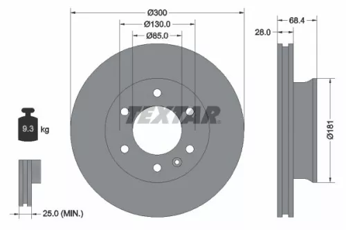 TEXTAR Brake Disc (93143203)