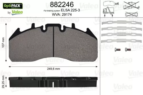 VALEO Brake Pad Set, disc brake (882246)