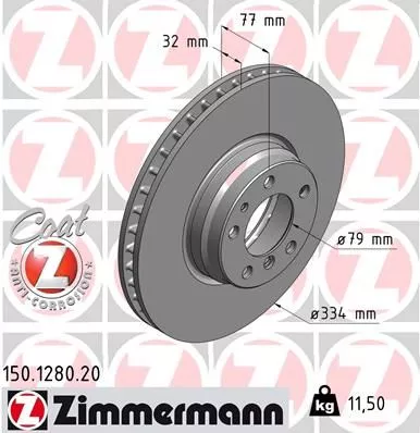 ZIMMERMANN Brake Disc (150.1280.20)