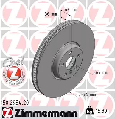 ZIMMERMANN Brake Disc (150.2954.20)