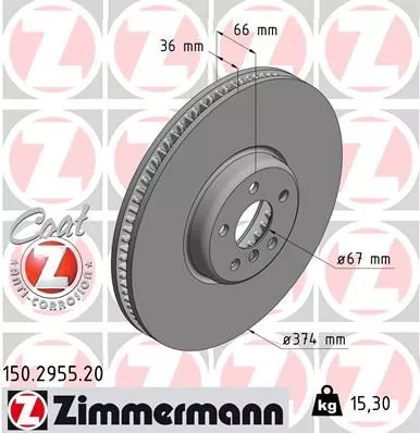 ZIMMERMANN Brake Disc (150.2955.20)