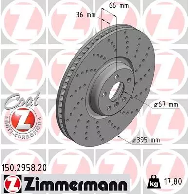 ZIMMERMANN Brake Disc (150.2958.20)