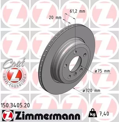 ZIMMERMANN Brake Disc (150.3405.20)