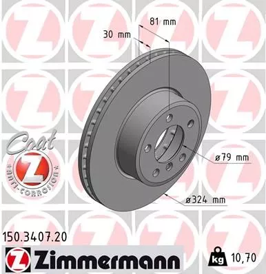 ZIMMERMANN Brake Disc (150.3407.20)