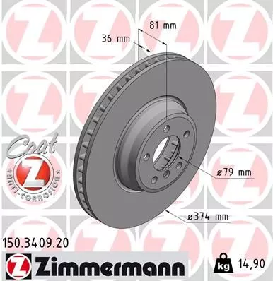 ZIMMERMANN Brake Disc (150.3409.20)