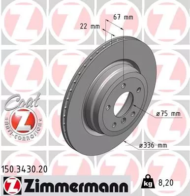 ZIMMERMANN Brake Disc (150.3430.20)