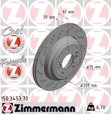 ZIMMERMANN Brake Disc (150.3453.70)