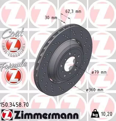 ZIMMERMANN Brake Disc (150.3458.70)