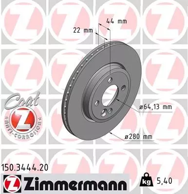 ZIMMERMANN Brake Disc (150.3444.20)