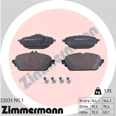 ZIMMERMANN Brake Pad Set, disc brake (22031.195.1)