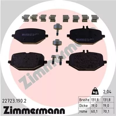 ZIMMERMANN Brake Pad Set, disc brake (22723.190.2)