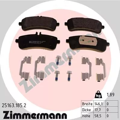 ZIMMERMANN Brake Pad Set, disc brake (25163.185.2)