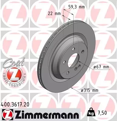 ZIMMERMANN Brake Disc (400.3617.20)