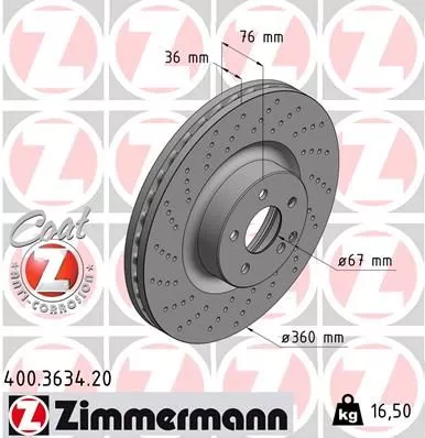 ZIMMERMANN Brake Disc (400.3634.20)