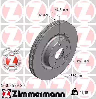 ZIMMERMANN Brake Disc (400.3637.20)