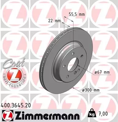 ZIMMERMANN Brake Disc (400.3645.20)