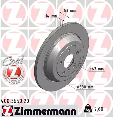 ZIMMERMANN Brake Disc (400.3650.20)