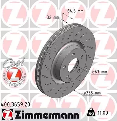 ZIMMERMANN Brake Disc (400.3659.20)
