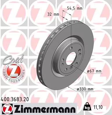 ZIMMERMANN Brake Disc (400.3683.20)