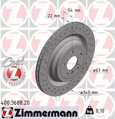 ZIMMERMANN Brake Disc (400.3688.20)