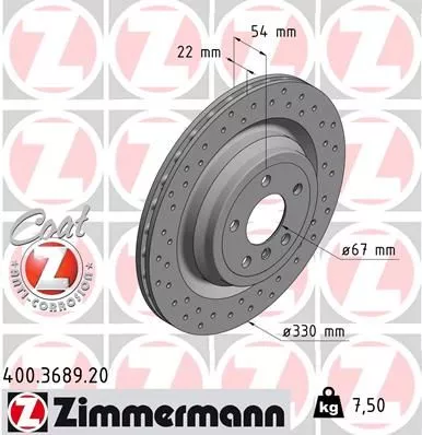 ZIMMERMANN Brake Disc (400.3689.20)